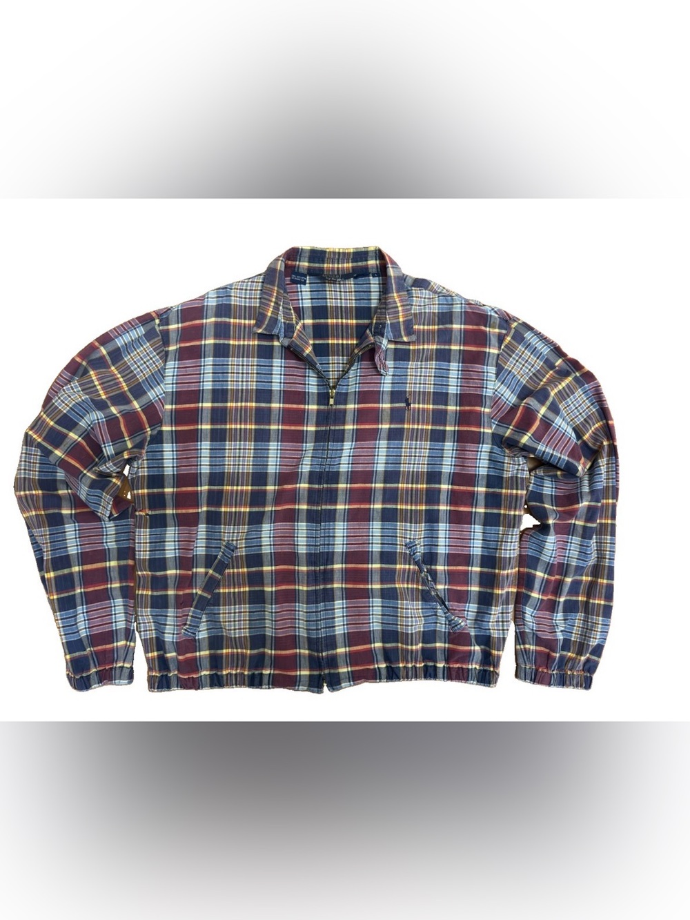 90’s Vintage Polo Ralph Lauren Multicolor Plaid Windbreaker Jacket Men's Large